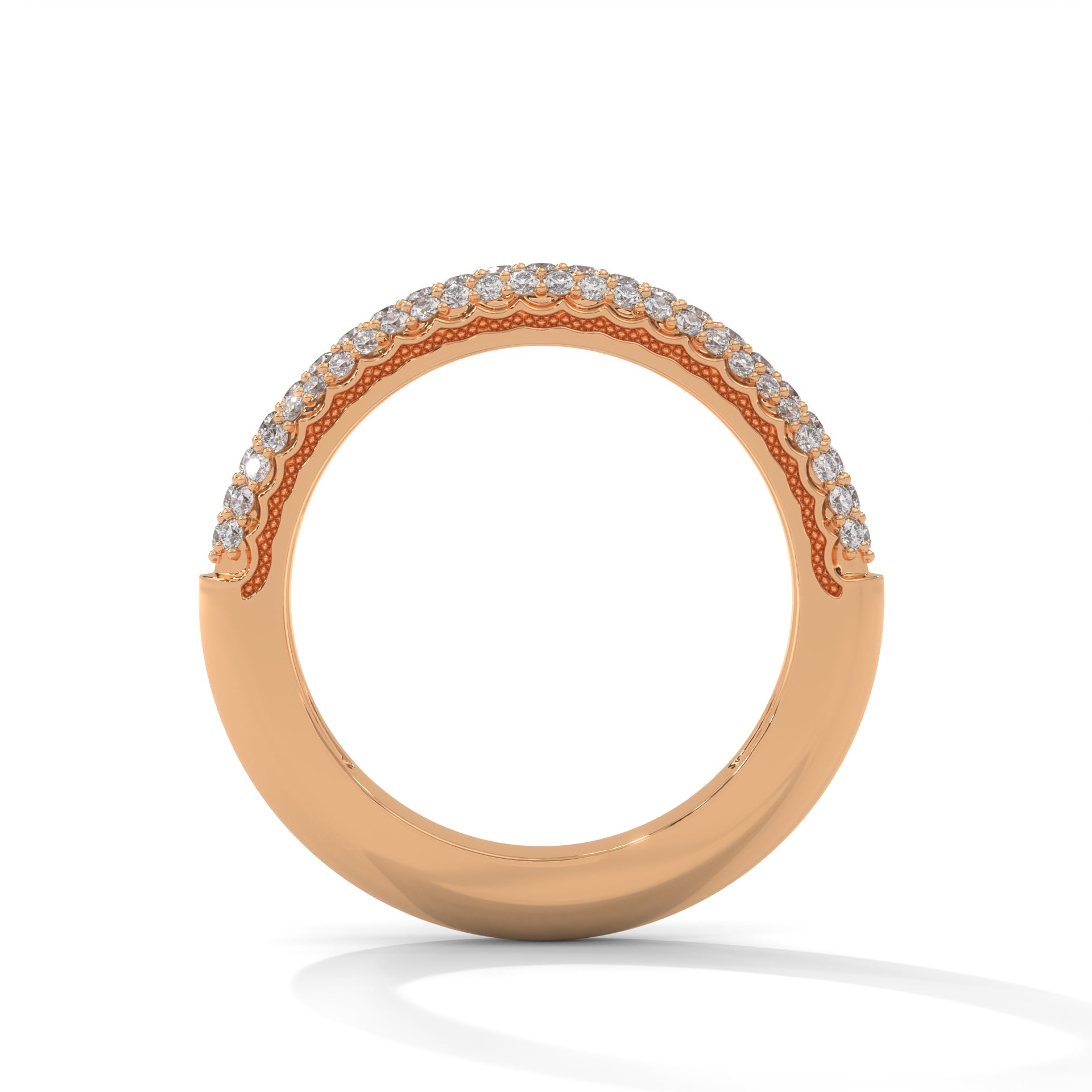 Triple Row Diamond Pavé Band Ring