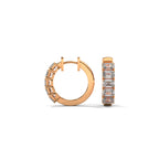 Emerald Cut Diamond Hoop Earrings