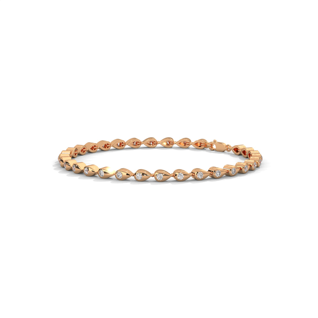Bezel Diamond Teardrop Bracelet