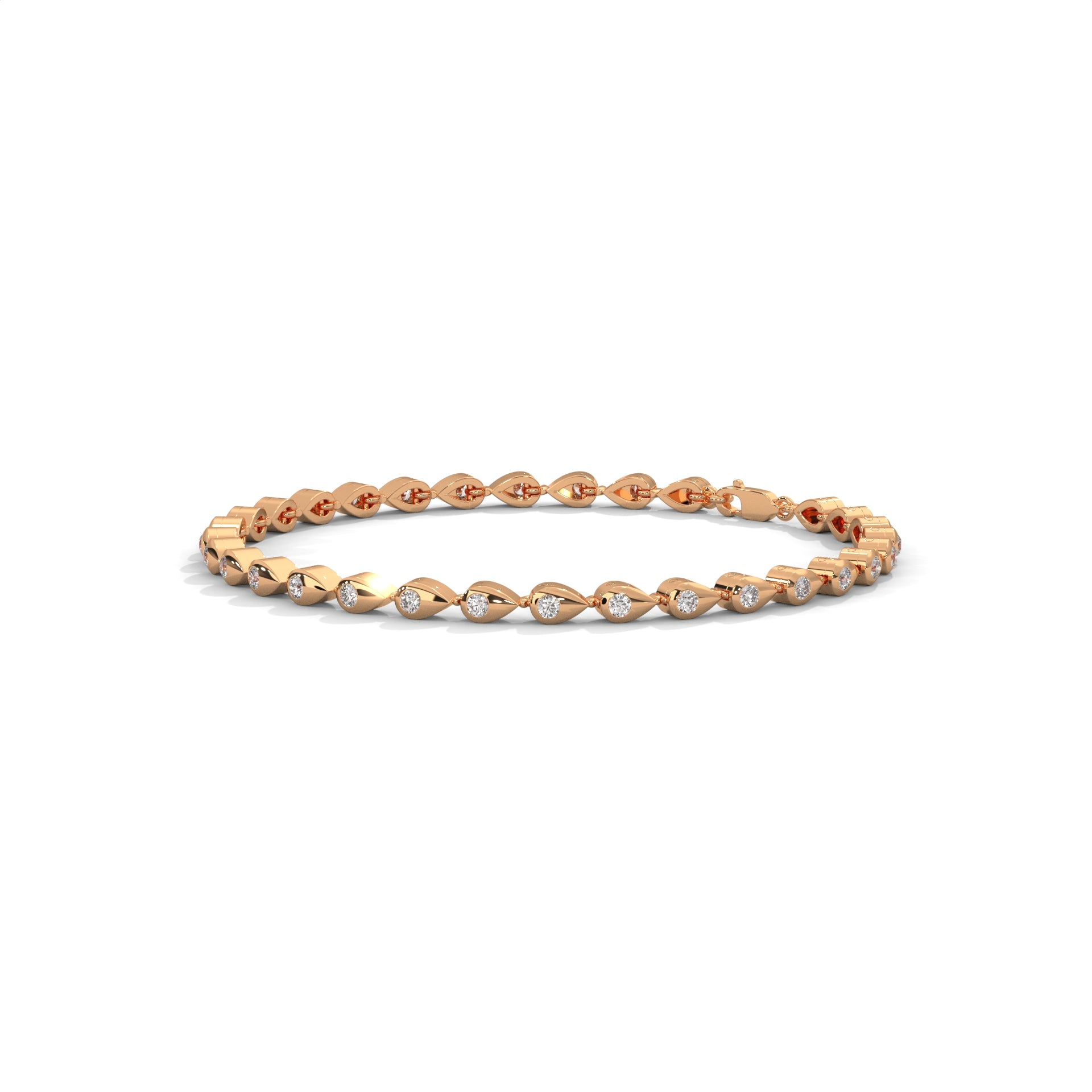 Bezel Diamond Teardrop Bracelet