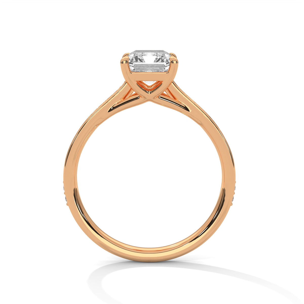 Radiant Cut Diamond Pavé Engagement Ring – view 6 of 9, lab grown diamond ring | Jewelix Atelier