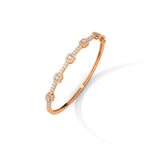 Emerald & Round Diamond Geometric Bracelet
