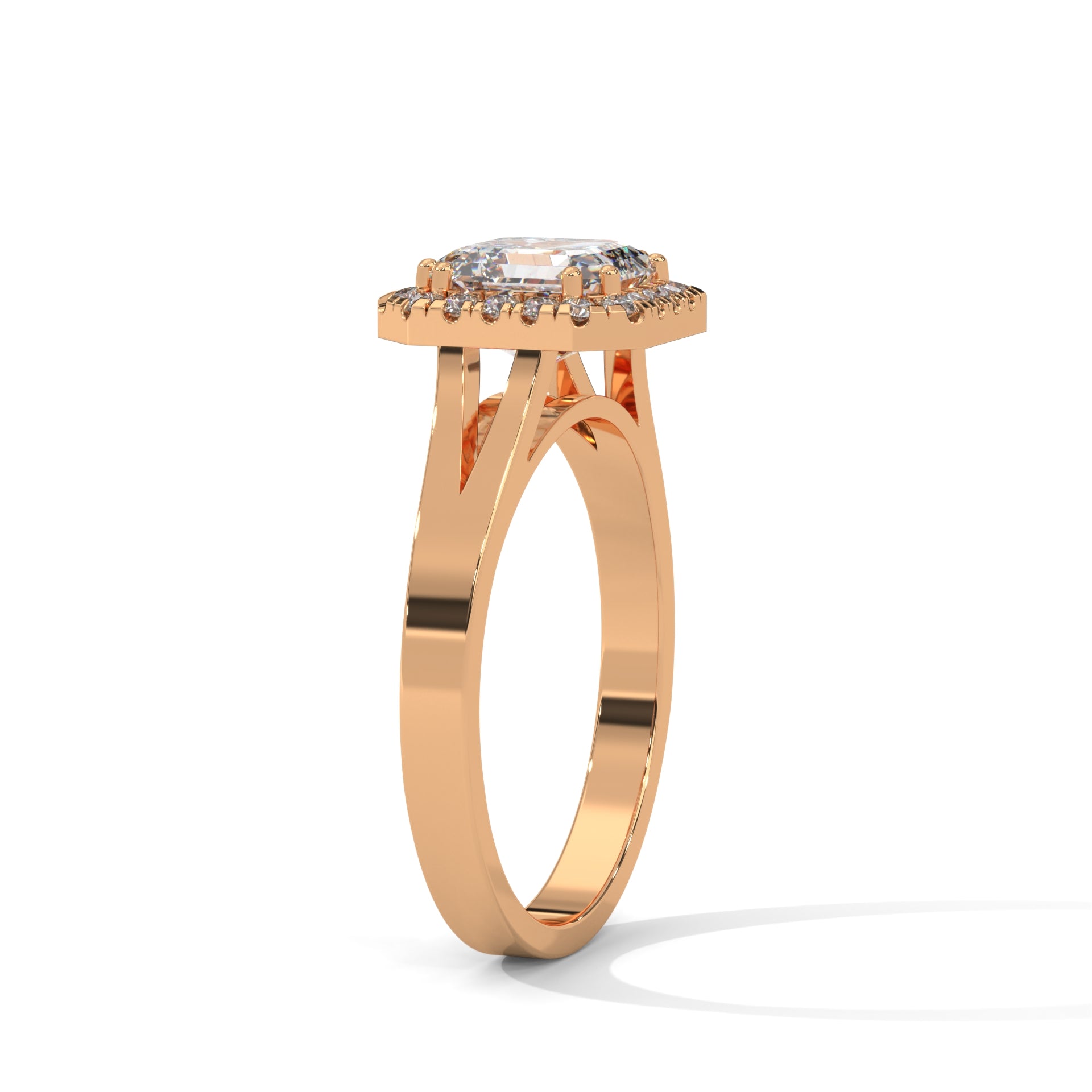 Asscher Cut Diamond Halo Engagement Ring