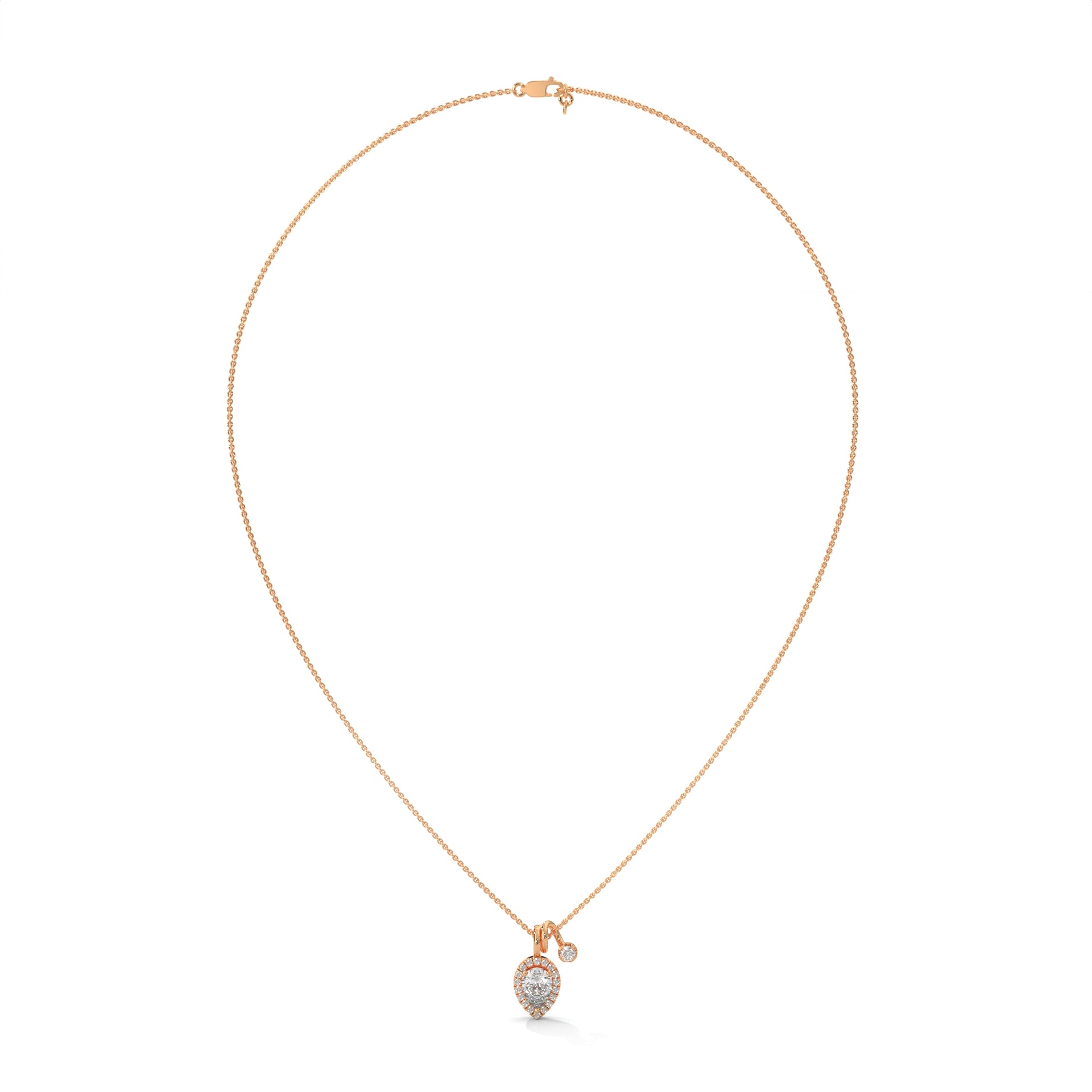 Pear Diamond Halo Pendant