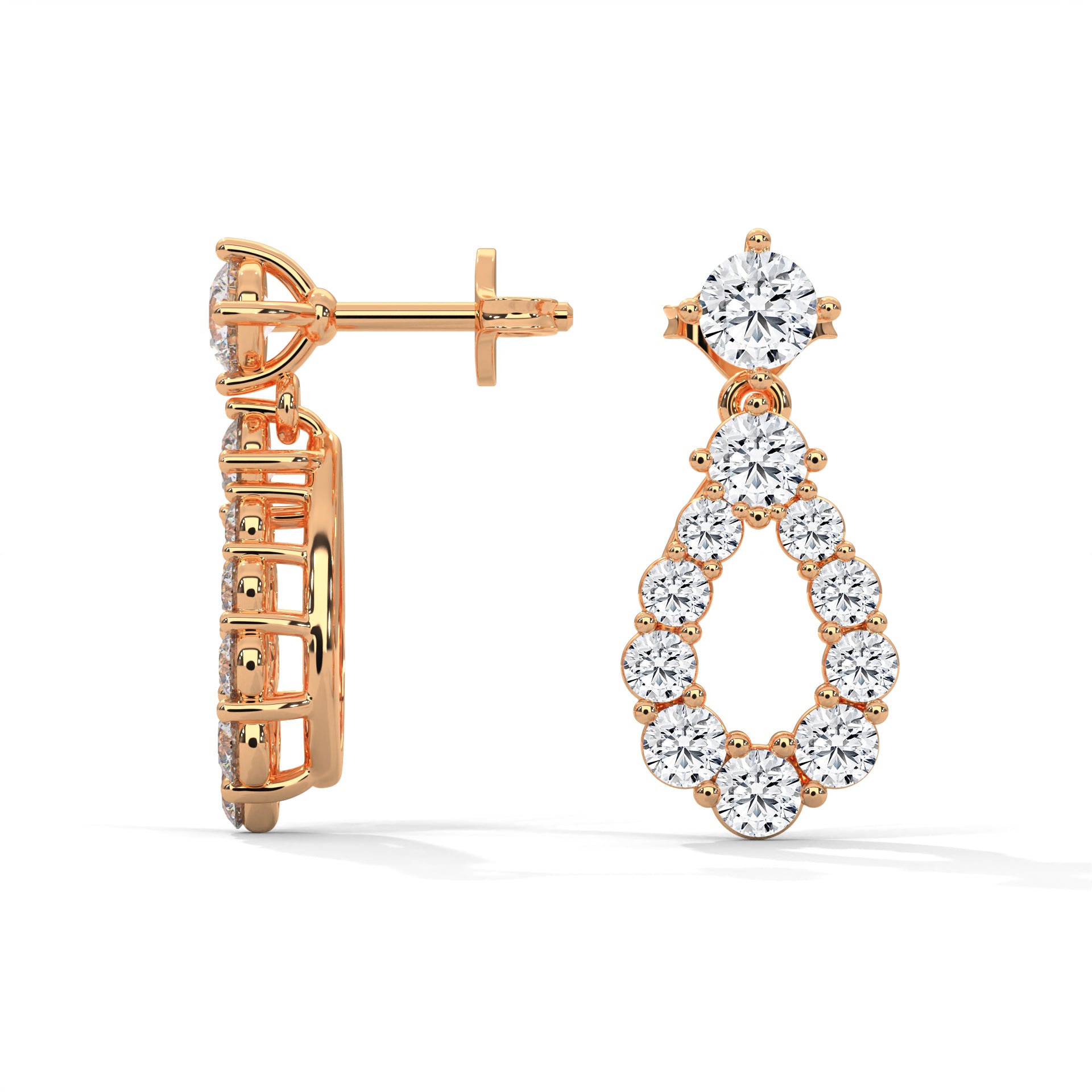 Diamond Teardrop Drop Earrings