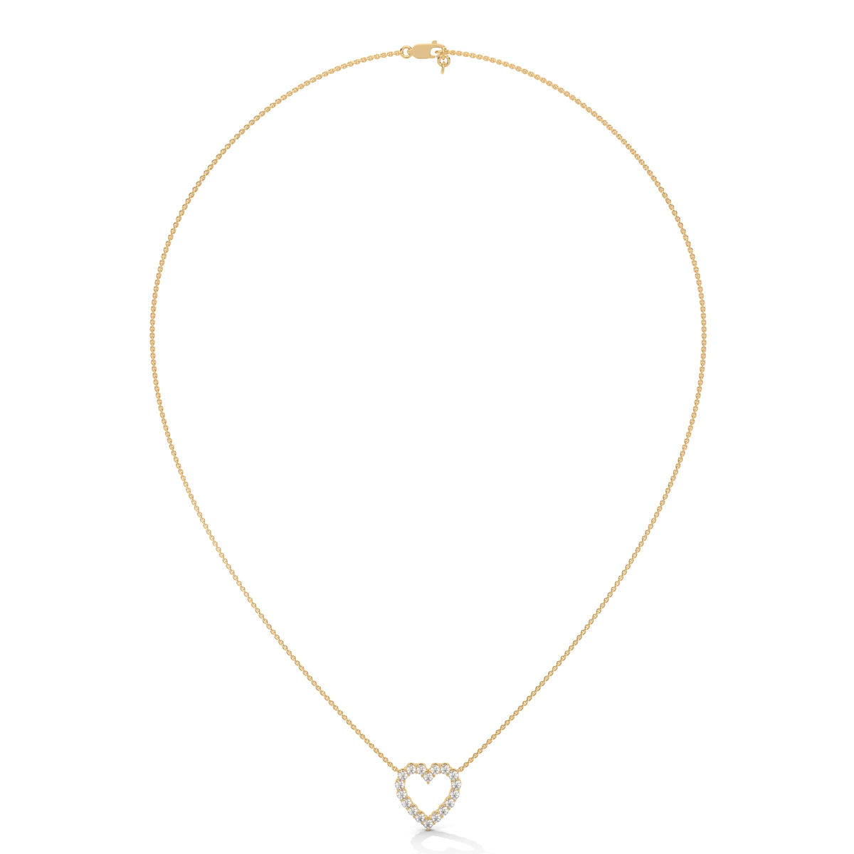 Open Heart Diamond Pendant – view 9 of 9, lab grown diamond necklace | Jewelix Atelier