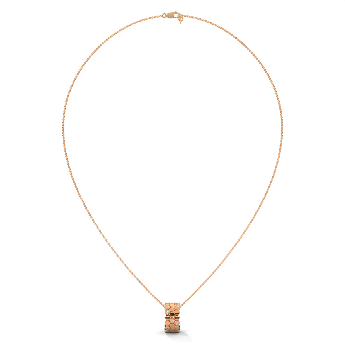 Honeycomb Diamond Pendant – view 9 of 9, lab grown diamond necklace | Jewelix Atelier