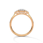 Emerald Cut Three Stone Diamond Engagement Ring