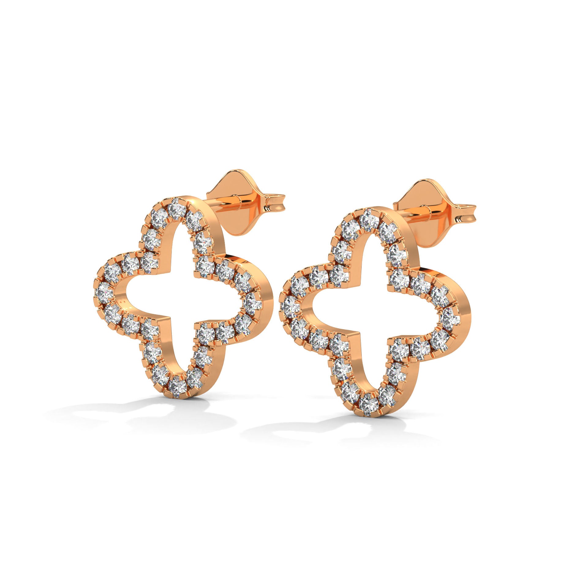 Diamond Clover Stud Earring