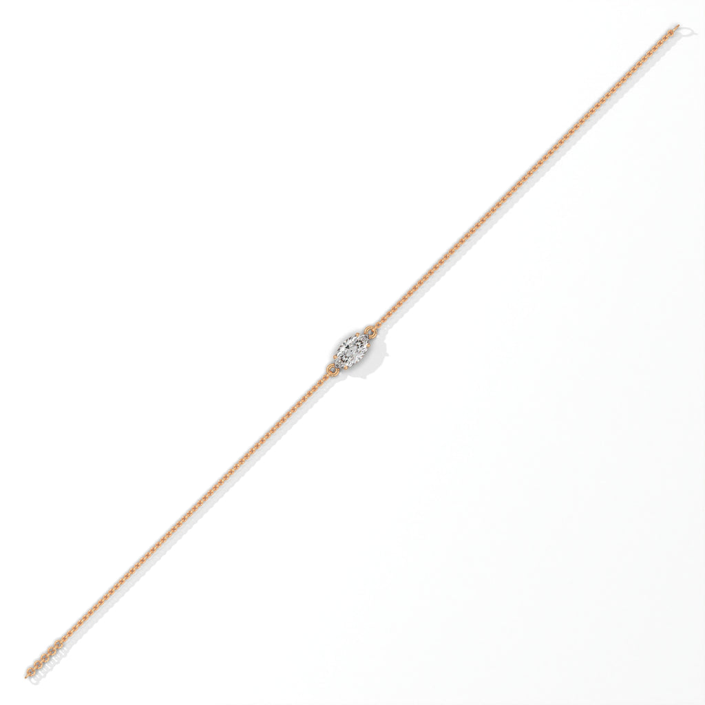 Marquise Cut Solitaire Diamond Bracelet