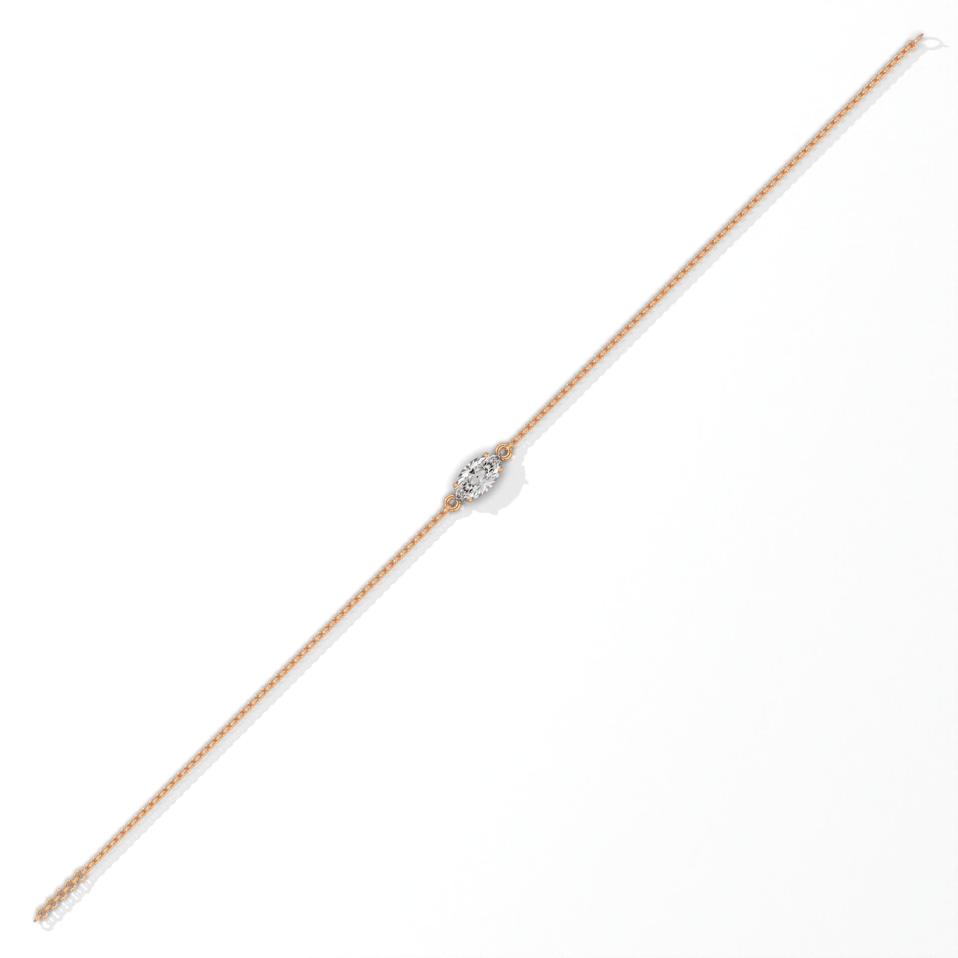 Marquise Cut Solitaire Diamond Bracelet