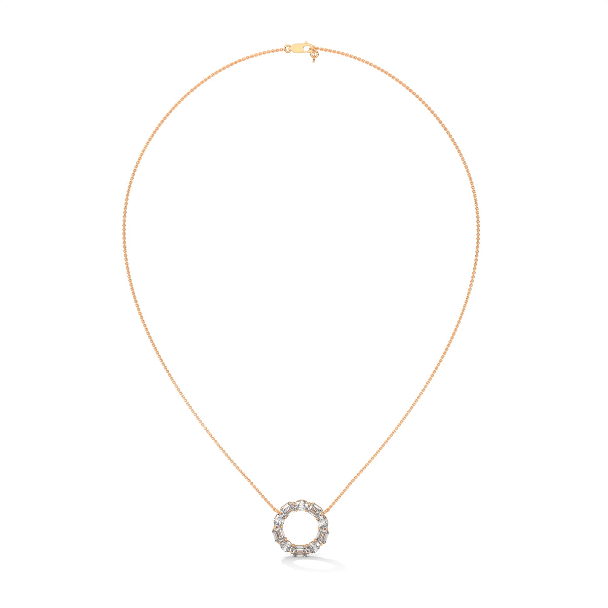 Emerald & Oval Diamond Circle Pendant – view 9 of 9, lab grown diamond necklace | Jewelix Atelier