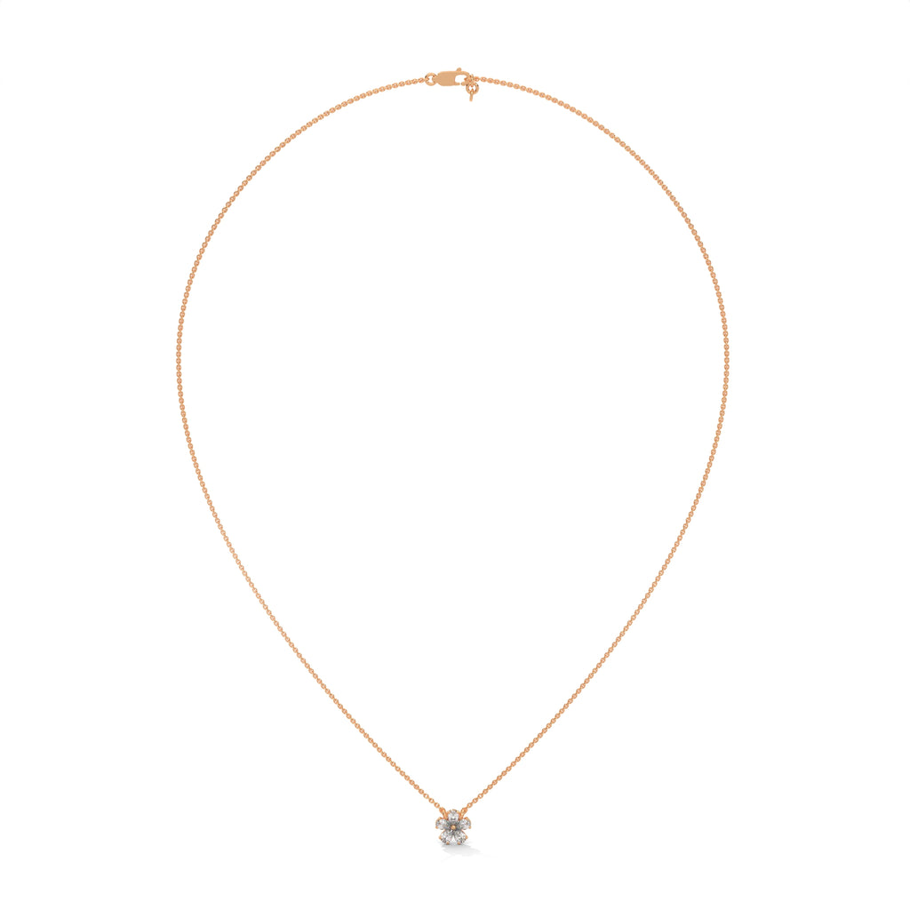 Pear Diamond Floral Pendant