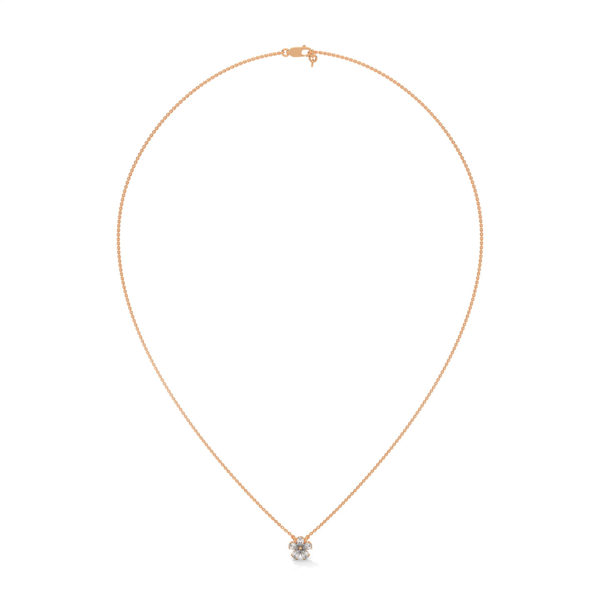 Pear Diamond Floral Pendant – view 6 of 9, lab grown diamond necklace | Jewelix Atelier