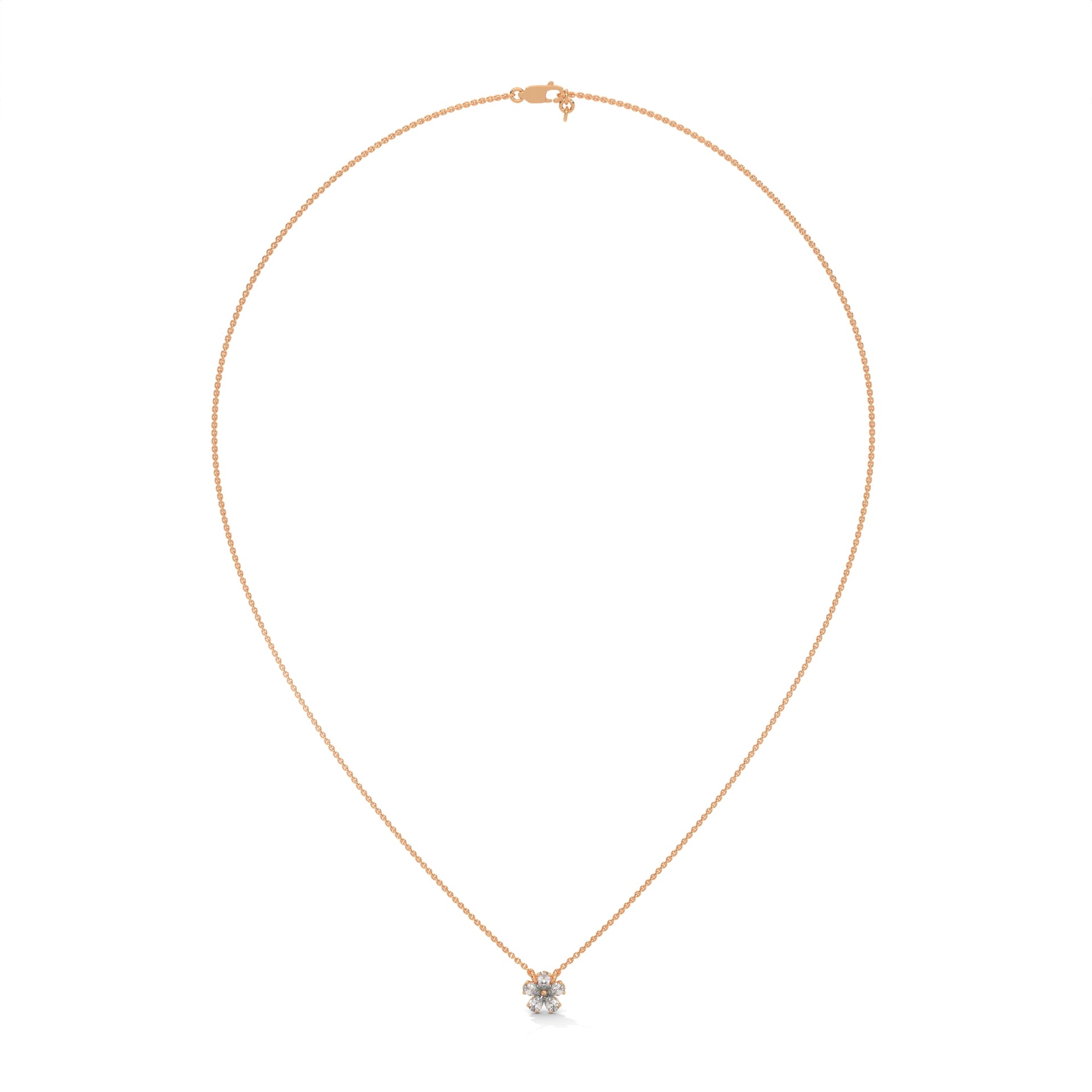 Pear Diamond Floral Pendant