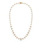 Multi Shape Diamond Station Necklace with Pear Center