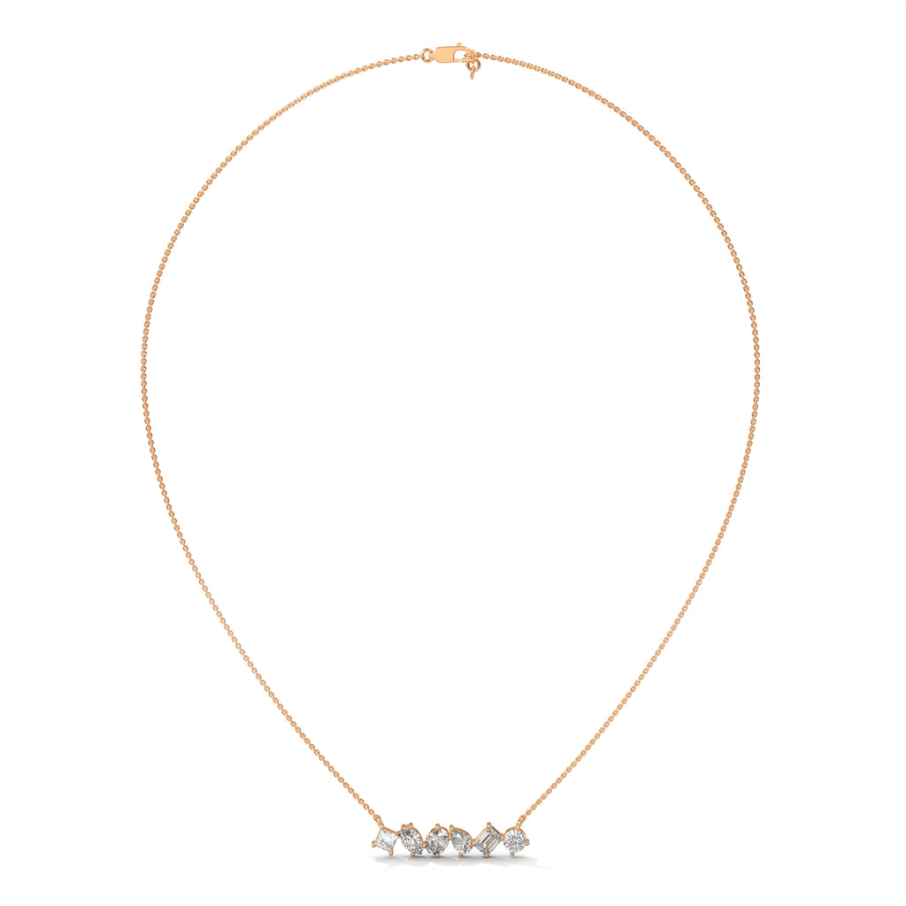 Multi Shape Diamond Bar Pendant