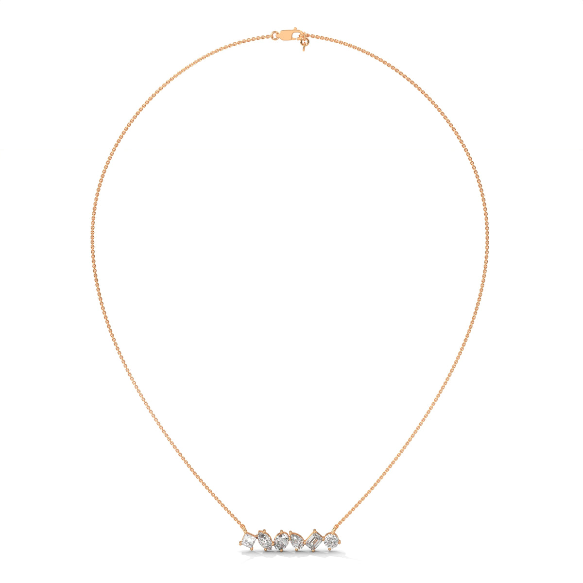 Multi Shape Diamond Bar Pendant – view 6 of 9, lab grown diamond pendant | Jewelix Atelier