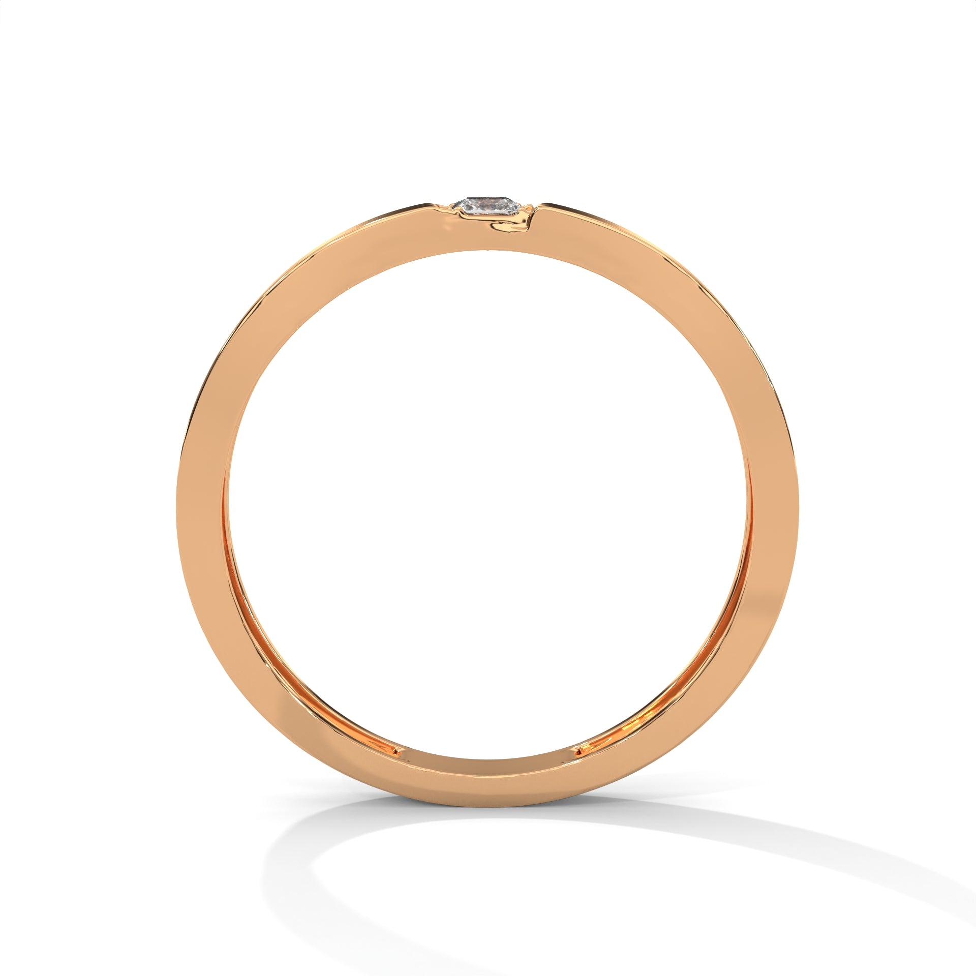 Princess Cut Flush Set Wedding Band