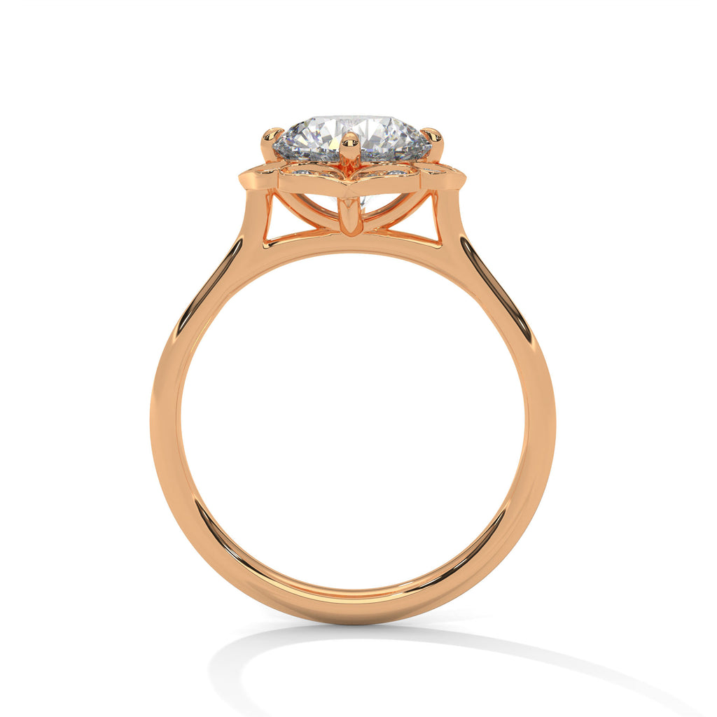 Round Diamond Vintage Halo Engagement Ring