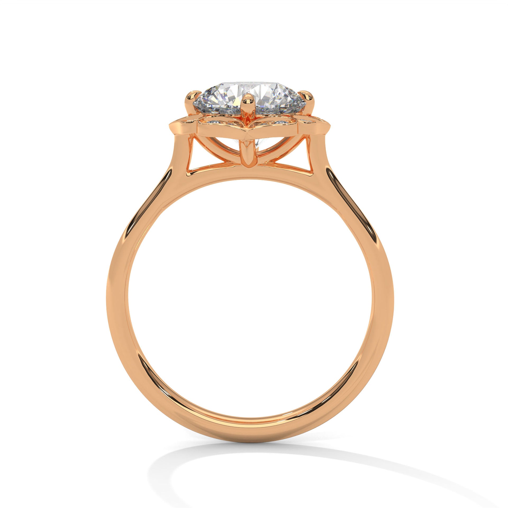 Round Diamond Vintage Halo Engagement Ring