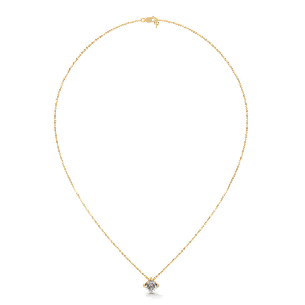 Asscher Solitaire Diamond Pendant