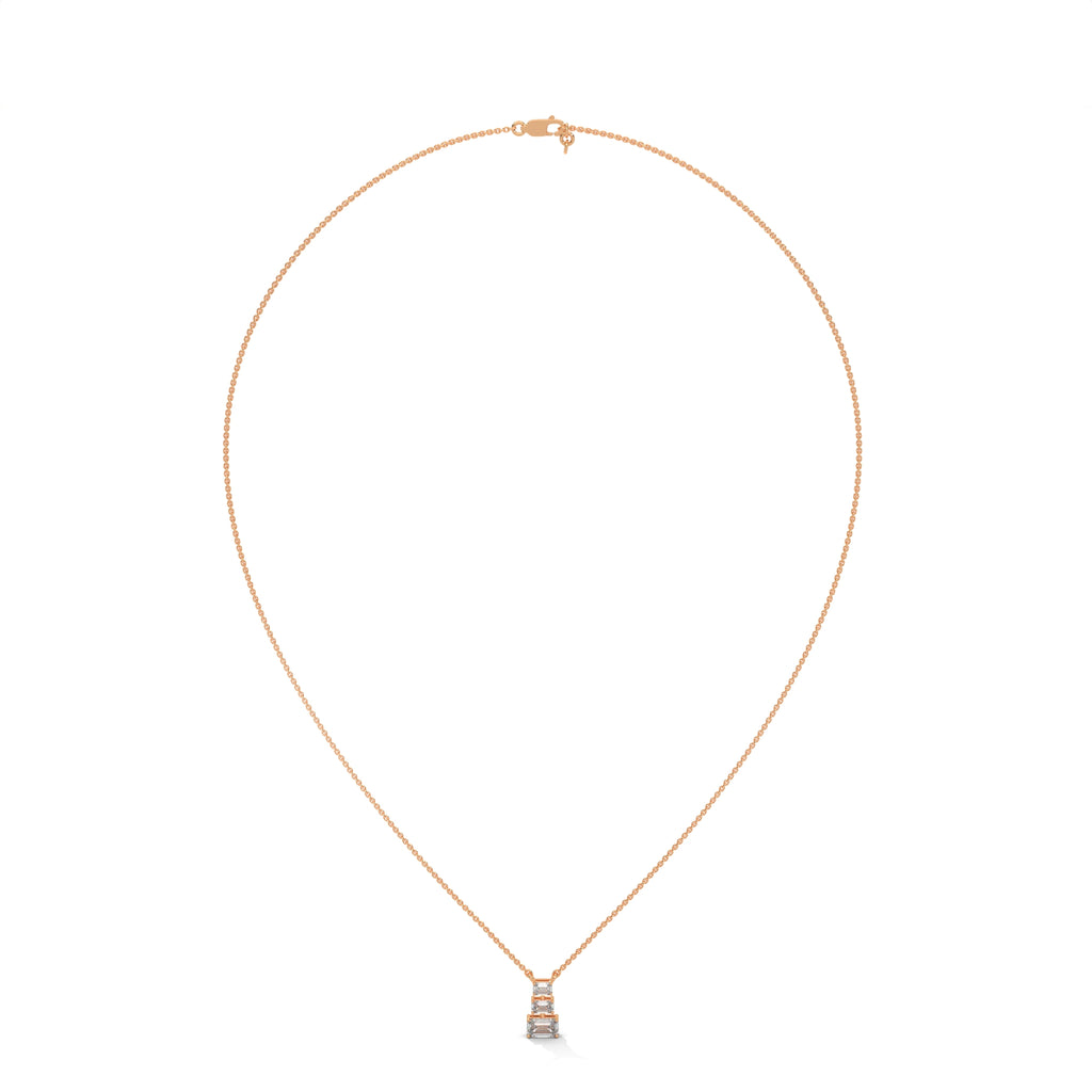 Emerald Cut Diamond Bar Pendant