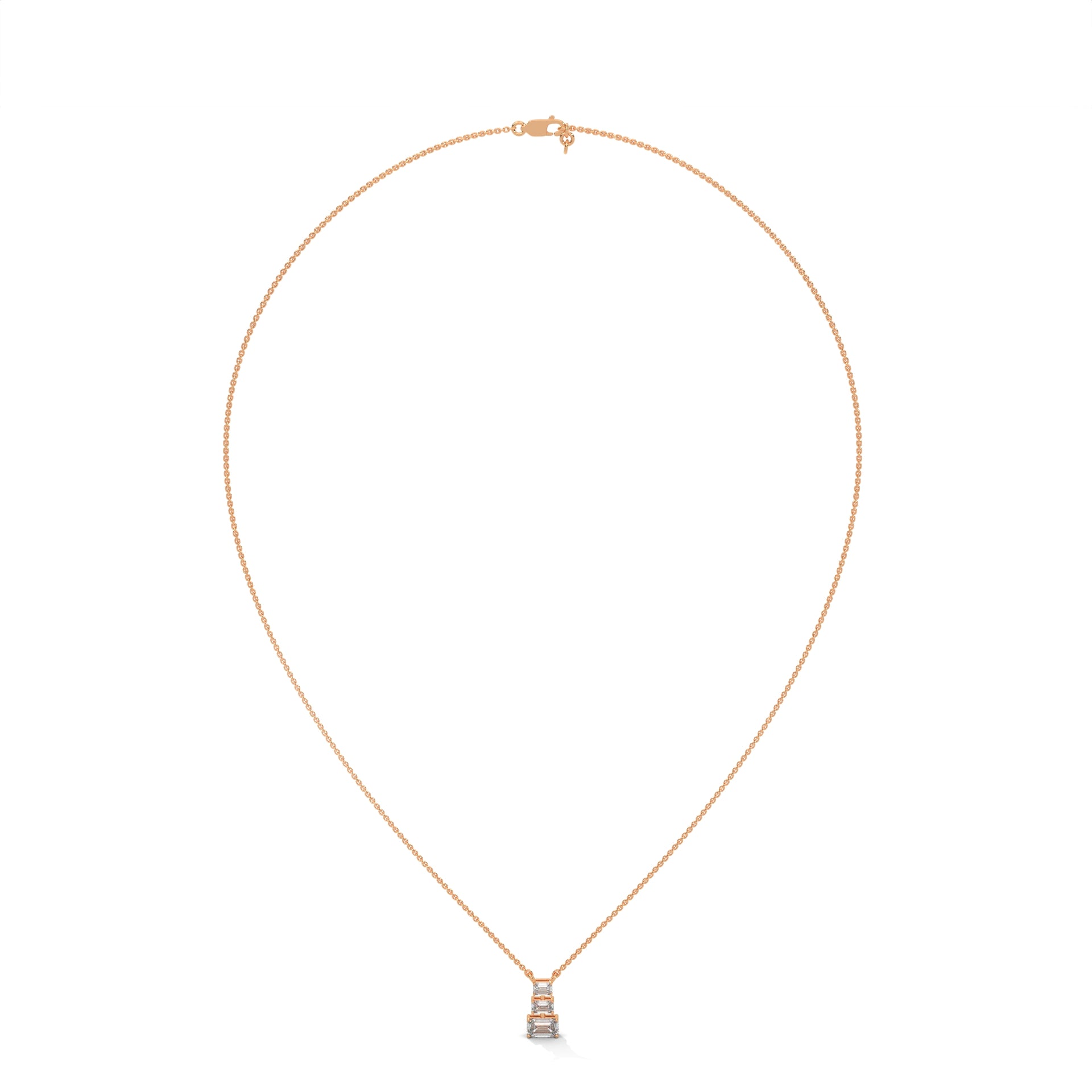 Emerald Cut Diamond Bar Pendant