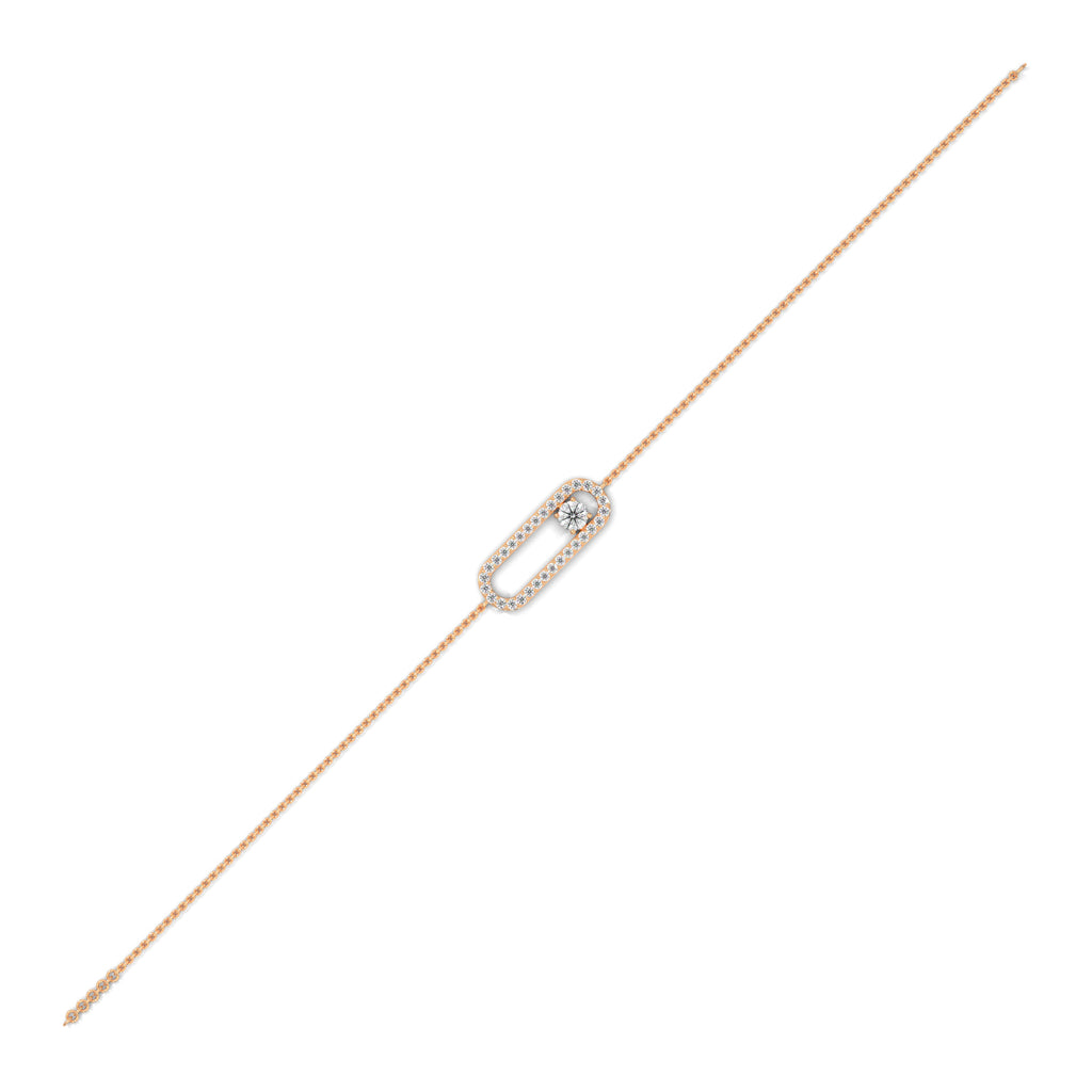 Diamond Paperclip Bracelet