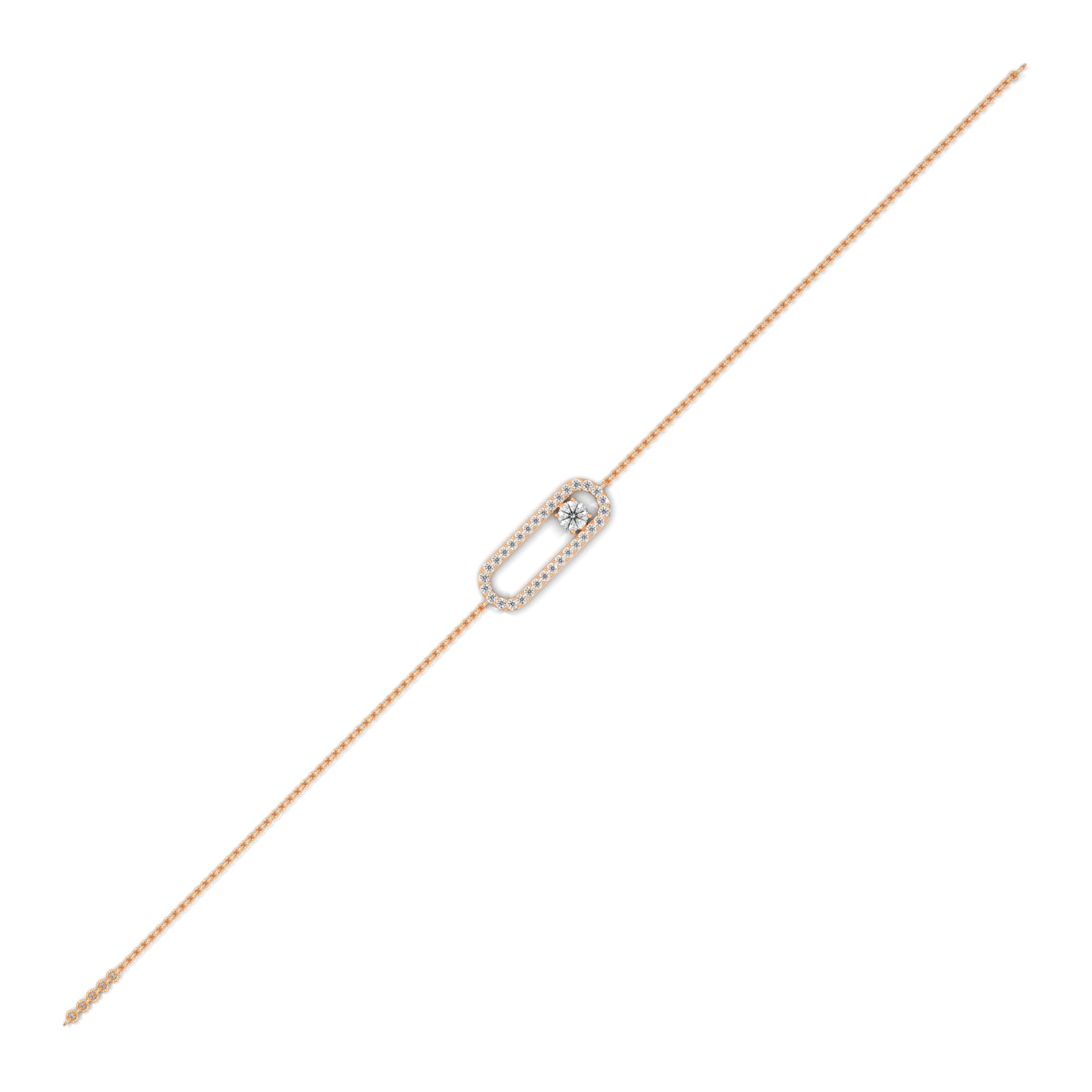 Diamond Paperclip Bracelet