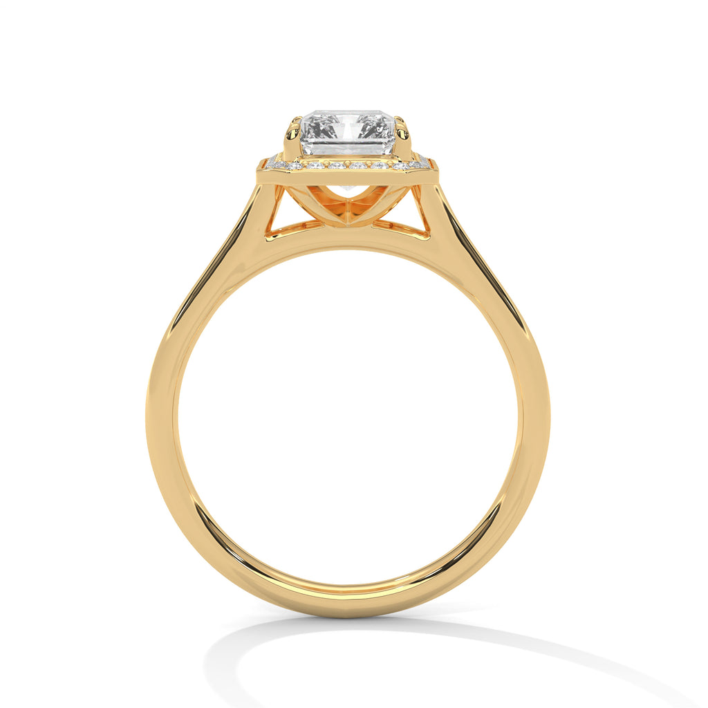 Emerald Cut Diamond Halo Engagement Ring