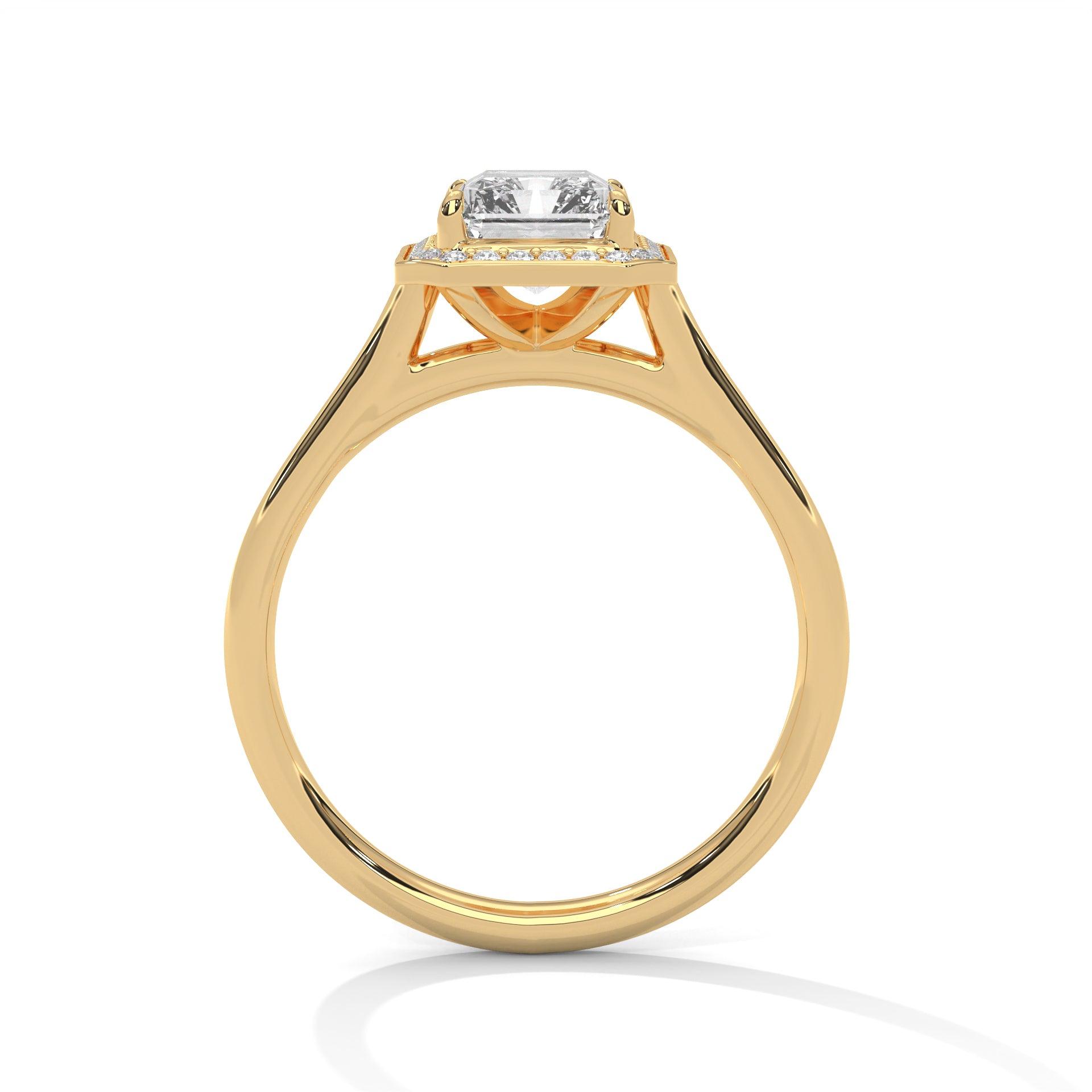 Emerald Cut Diamond Halo Engagement Ring