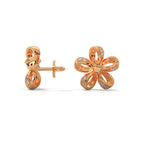 Open Floral Diamond Stud Earrings