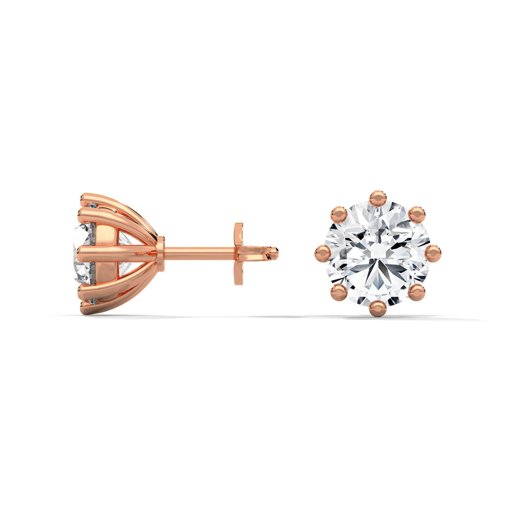 Round Brilliant Solitaire Diamond Stud Earrings