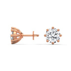 Round Brilliant Solitaire Diamond Stud Earrings