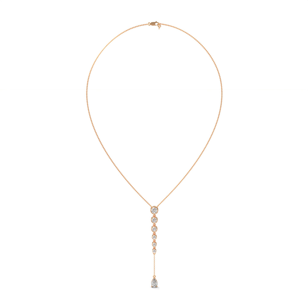 Pear Diamond Y Drop Necklace