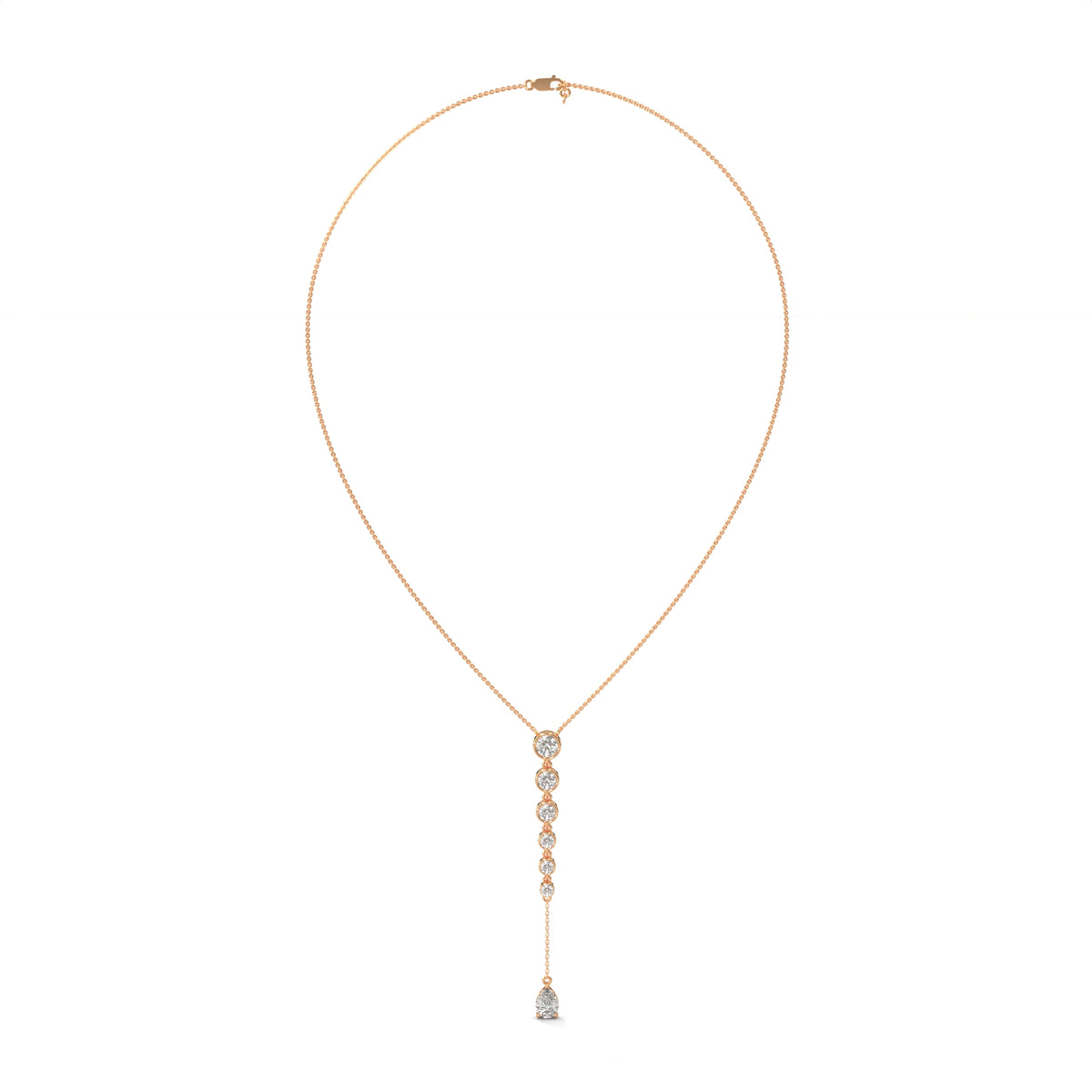 Pear Diamond Y Drop Necklace – view 6 of 6, lab grown diamond necklace | Jewelix Atelier