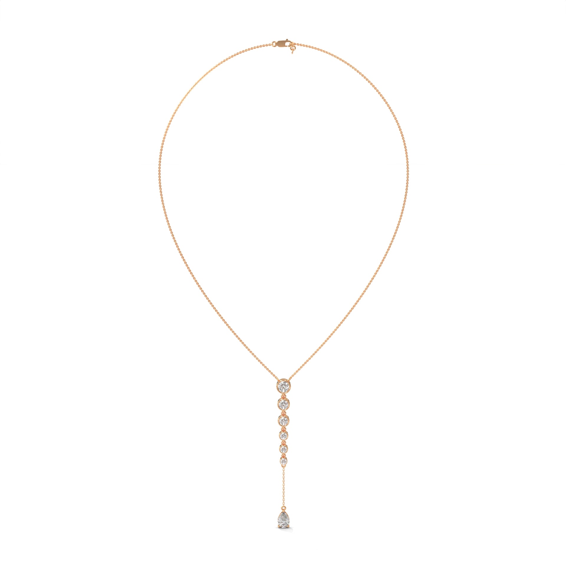 Pear Diamond Y Drop Necklace