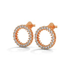 Diamond Circle Stud Earrings