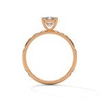 Emerald Cut Diamond Accent Engagement Ring