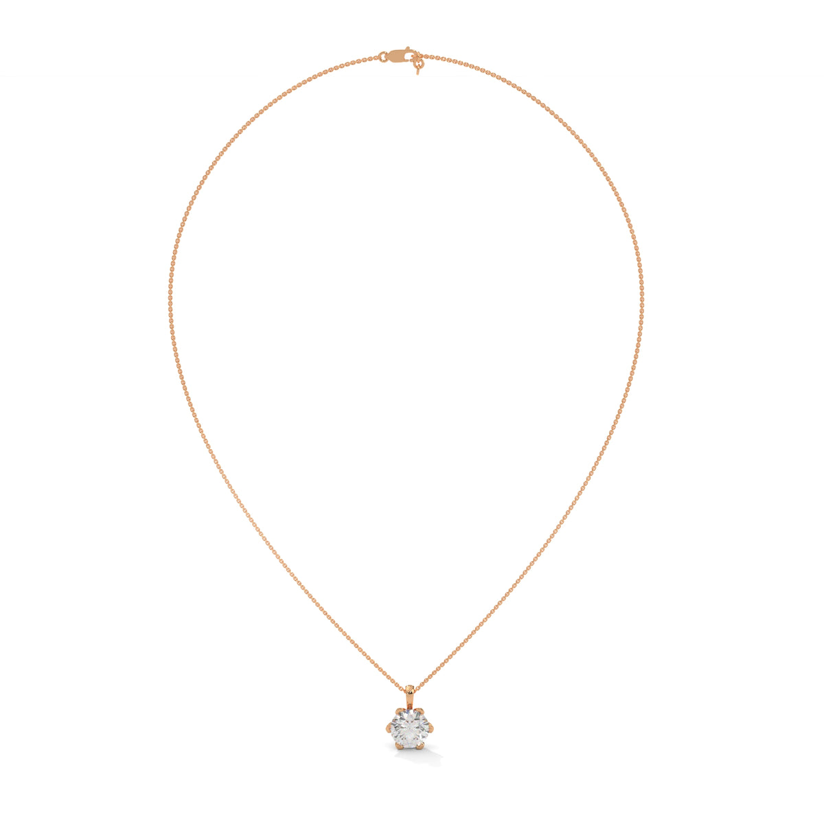 Round Solitaire Diamond Pendant – view 9 of 9, lab grown diamond necklace | Jewelix Atelier