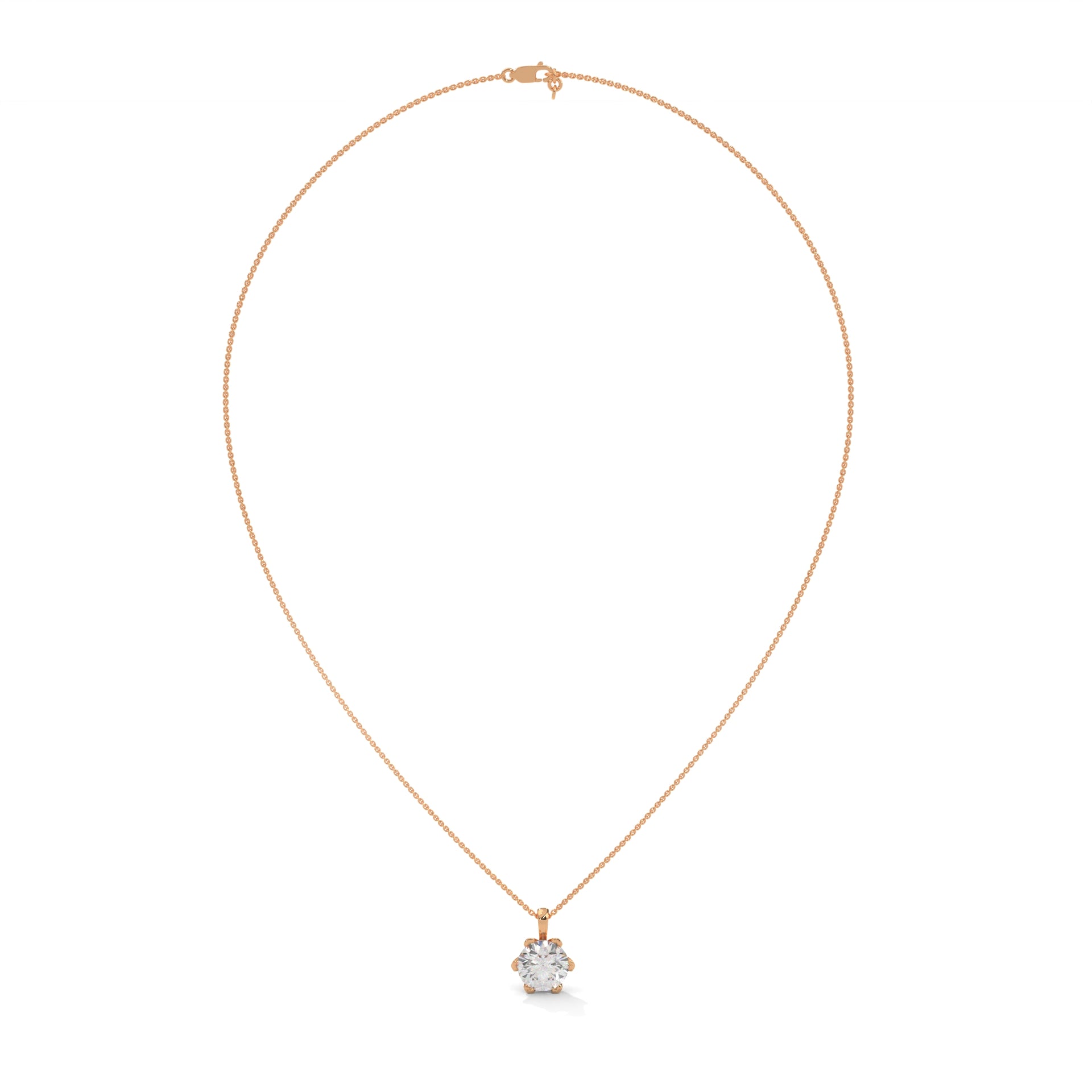 Round Solitaire Diamond Pendant
