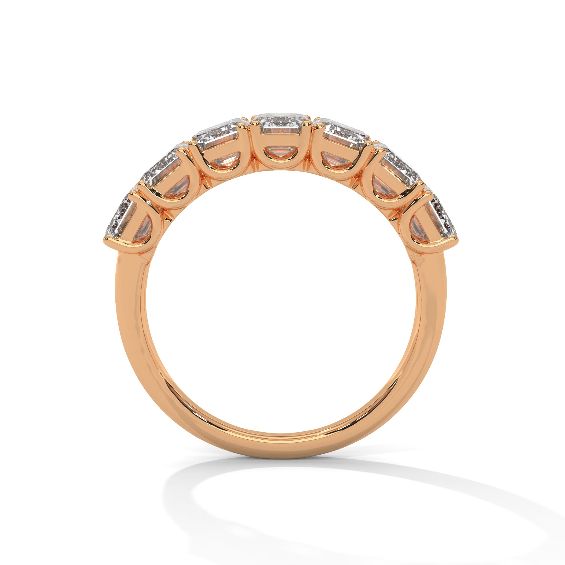 Emerald Cut Seven Stone Diamond Anniversary Ring
