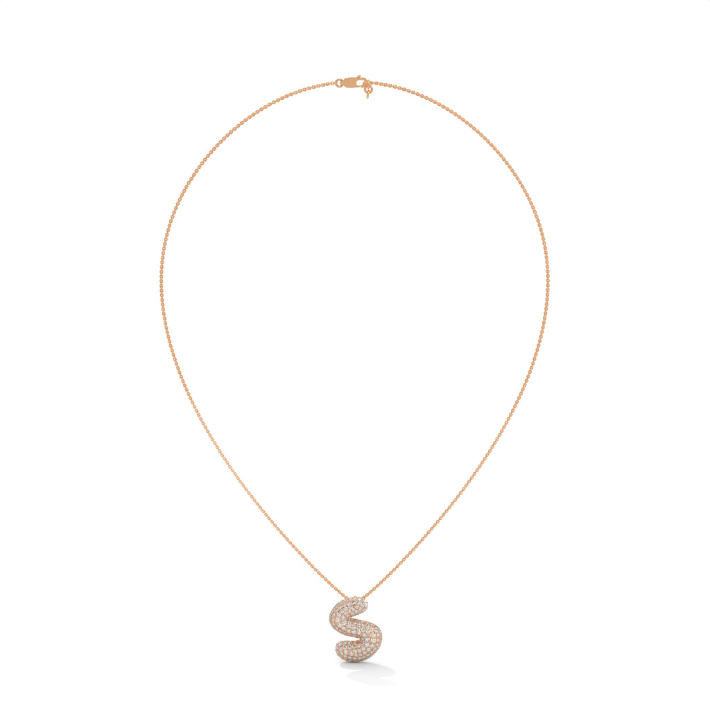 Diamond Initial "S" Pendant Necklace