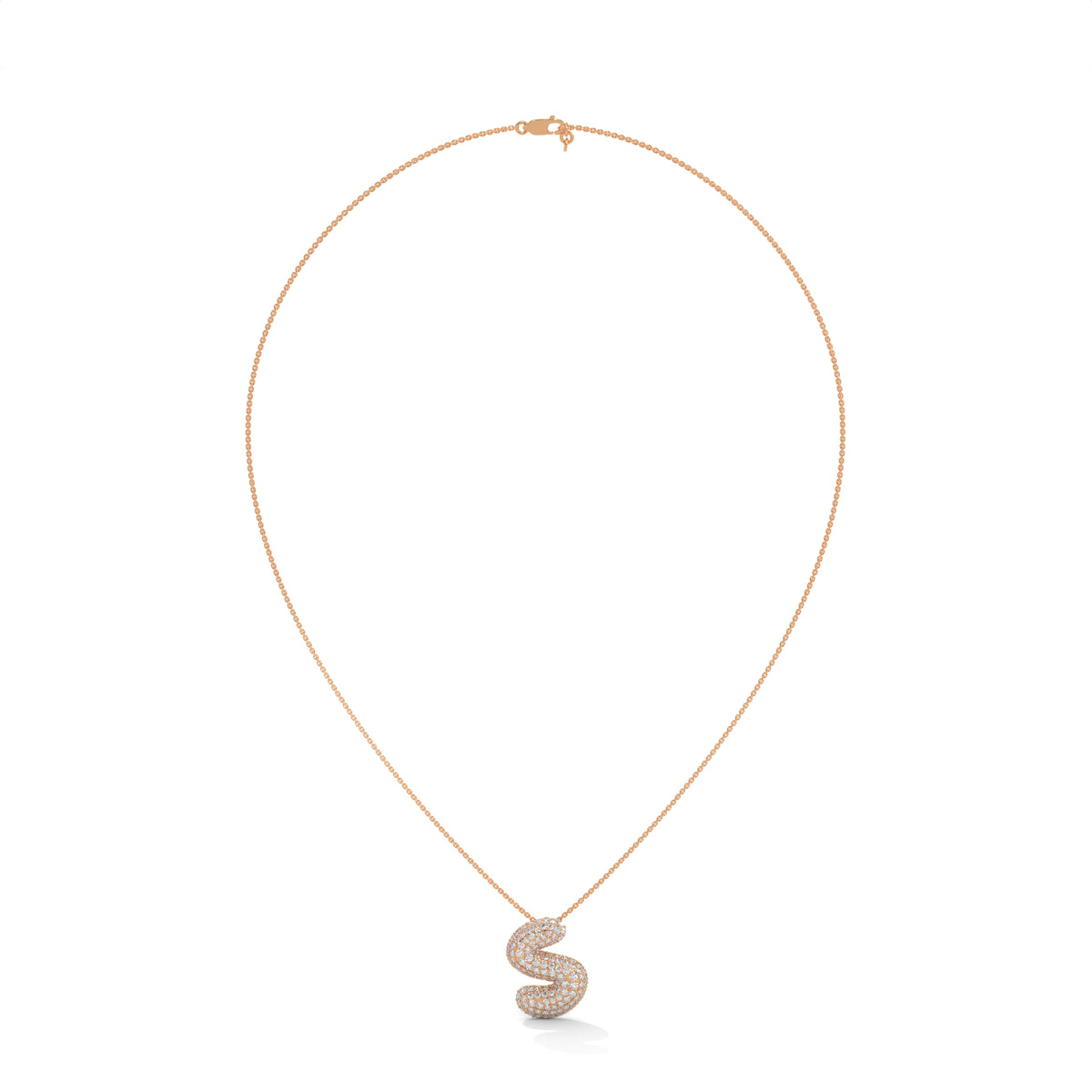 Diamond Initial "S" Pendant Necklace – view 9 of 9, lab grown diamond necklace | Jewelix Atelier