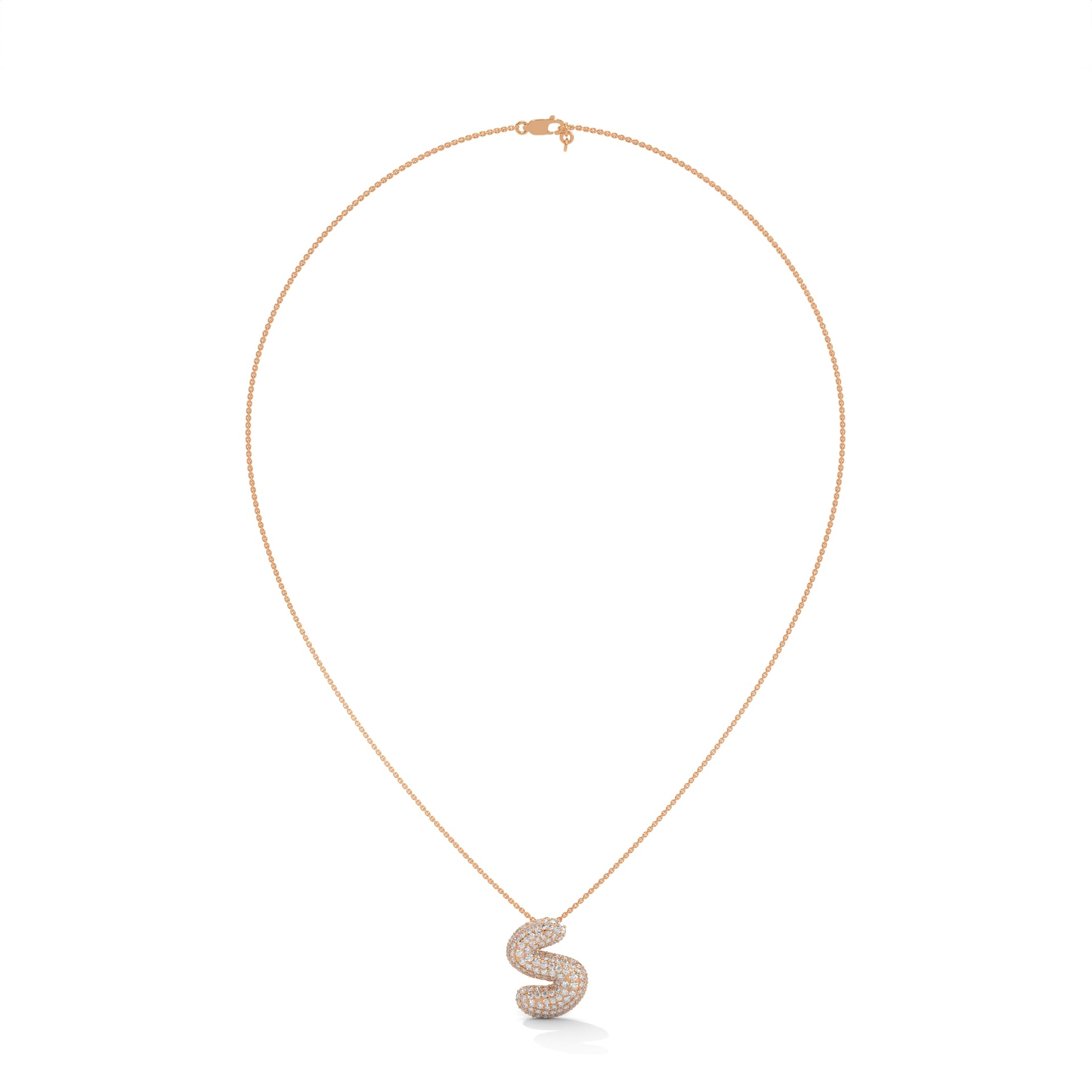 Diamond Initial "S" Pendant Necklace