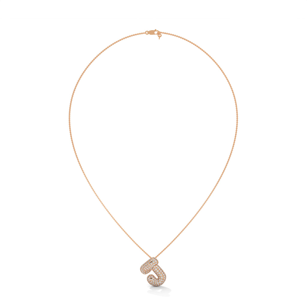 Diamond Initial "J" Pendant