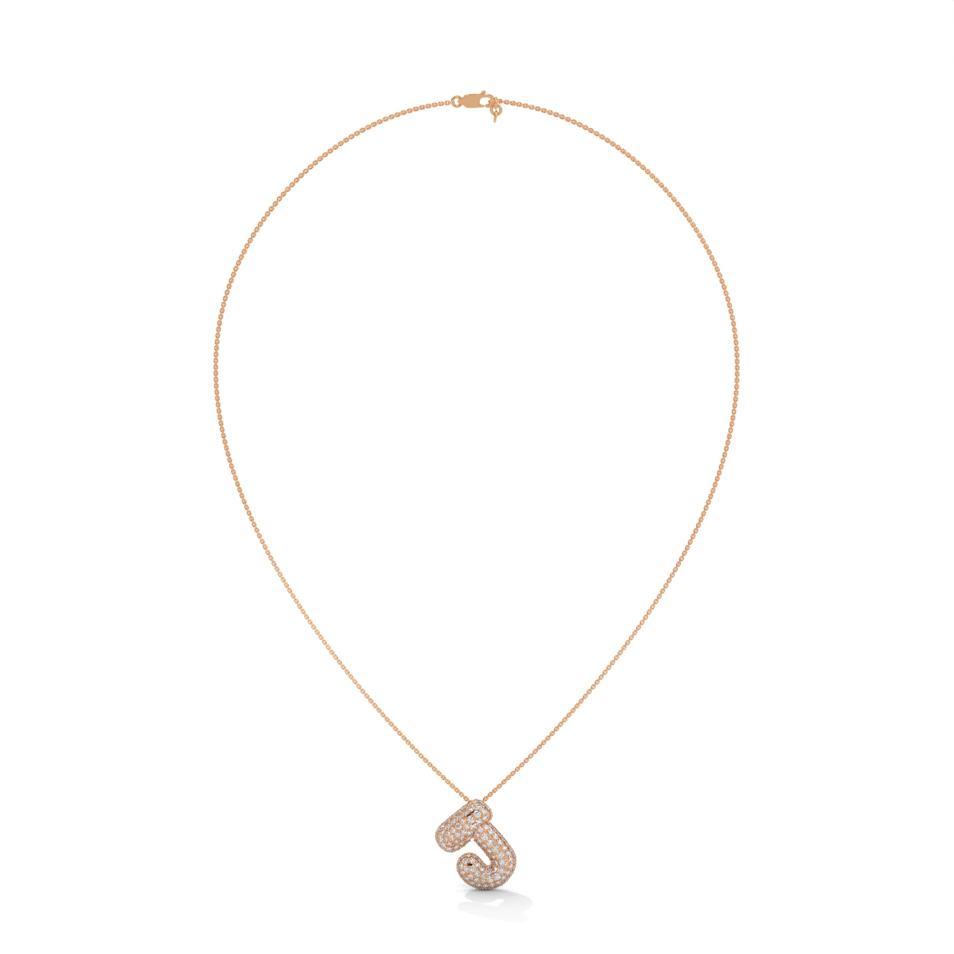 Diamond Initial "J" Pendant