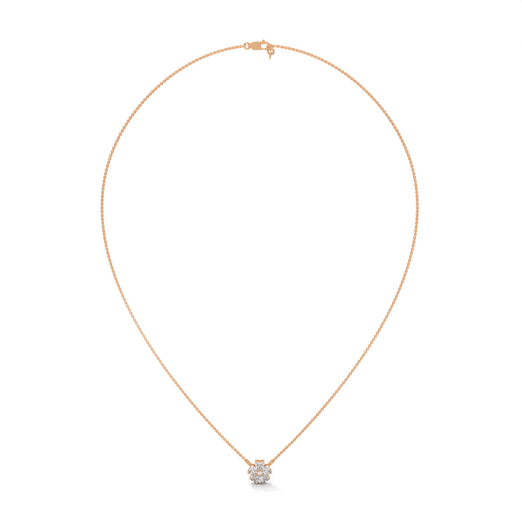 Heart Diamond Floral Pendant