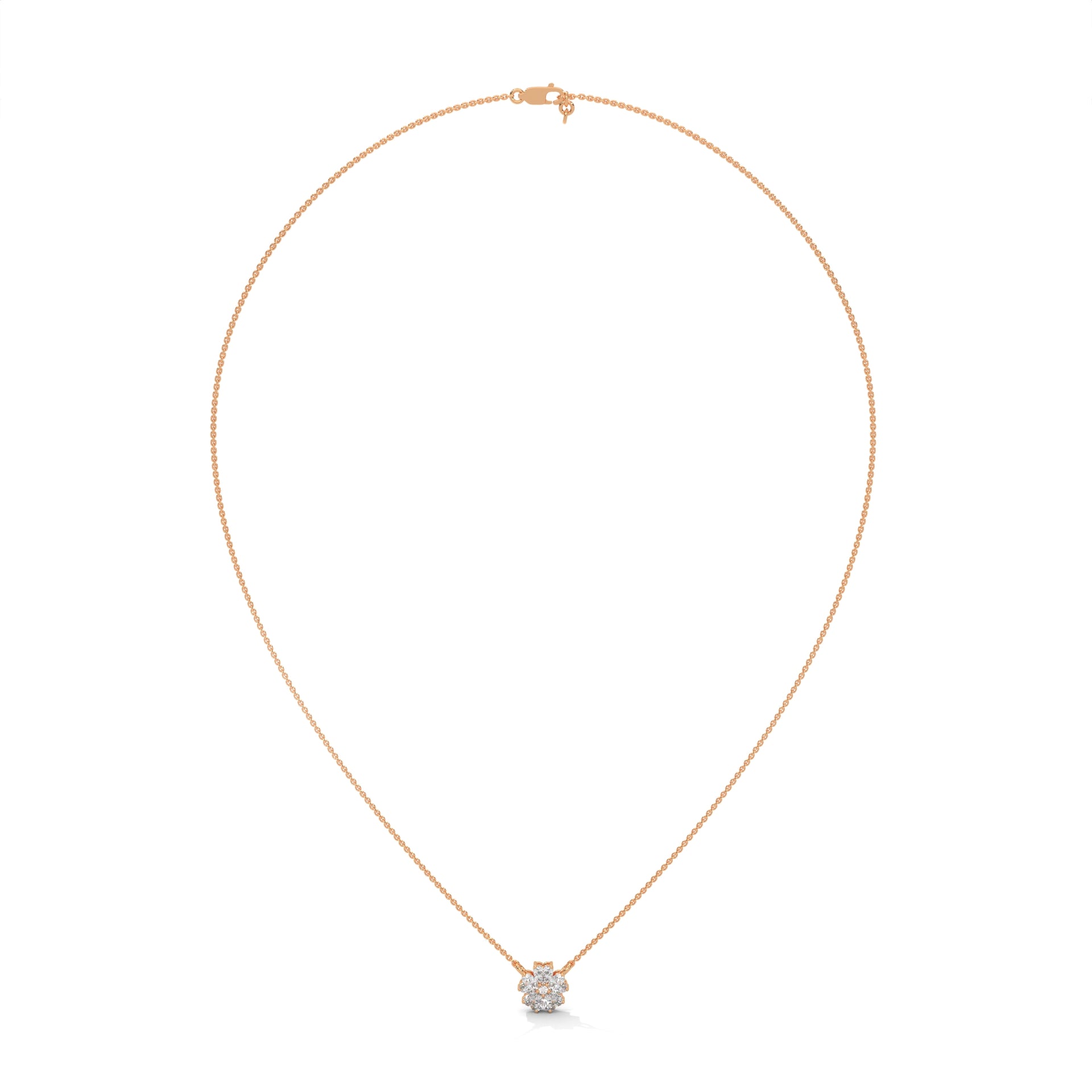 Heart Diamond Floral Pendant